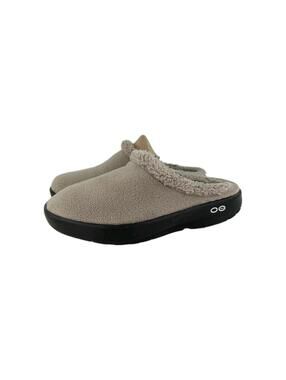 Oofos OOcoozie Vegan Sherpa Mule Slipper US 11 Gray Tawny Recovery Shoes